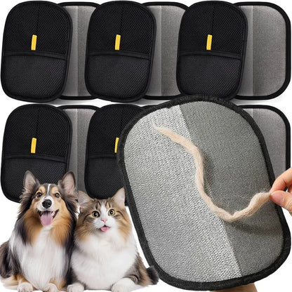 Pet Hair Removal Brush and Glove Kit for Dogs and Cats - Double-Sided Deshedding Tool for Effective Fur Cleaning on Carpets