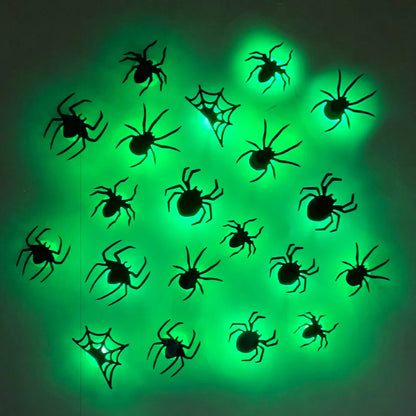 Glow-in-the-Dark 3D LED Bat and Spider Wall Decor for Indoor/Outdoor Halloween Celebrations