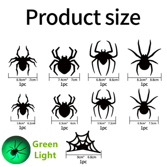 Glow-in-the-Dark 3D LED Bat and Spider Wall Decor for Indoor/Outdoor Halloween Celebrations