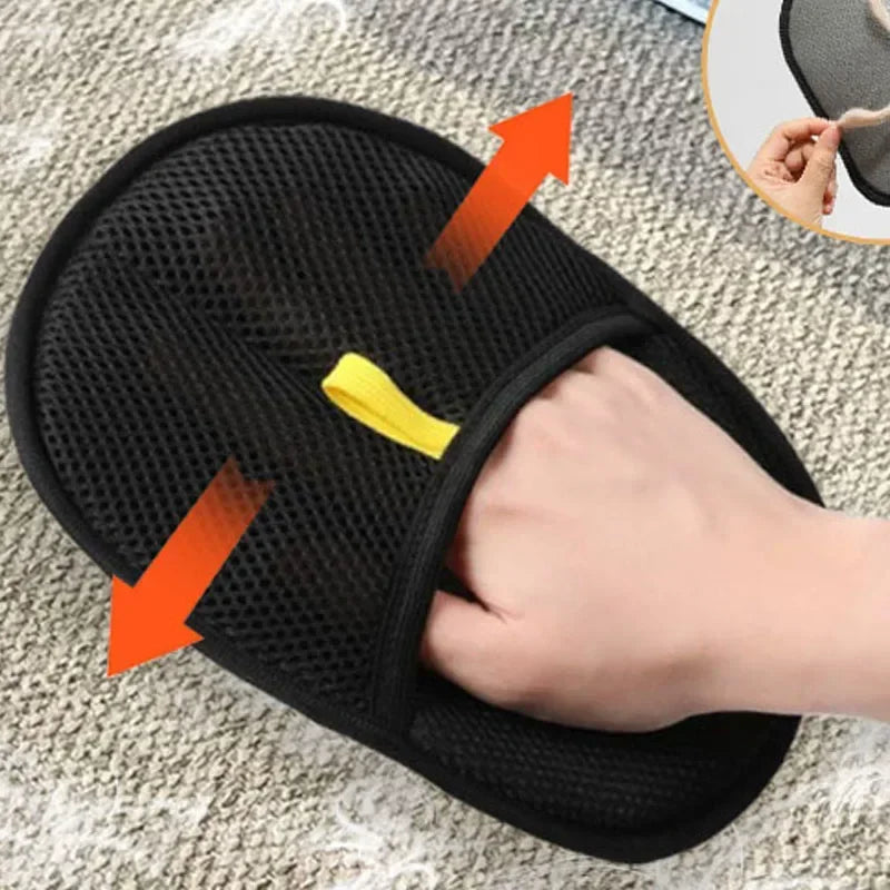 Pet Hair Removal Brush and Glove Kit for Dogs and Cats - Double-Sided Deshedding Tool for Effective Fur Cleaning on Carpets